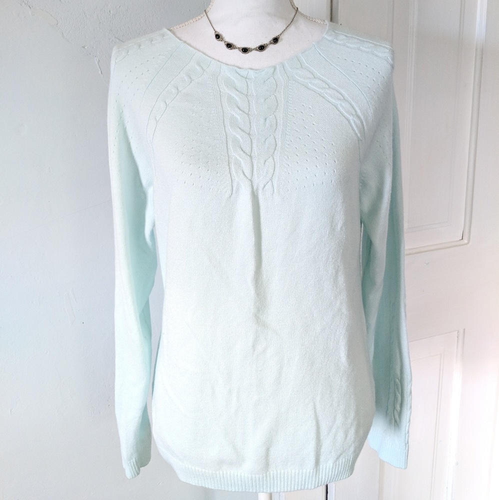 Venus Catalog Sweater XL MintSeafoam Cableknit